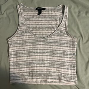 White and Light blue tank top